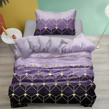 Povlečení Textilomanie Athena fialové 70 x 90, 140 x 200 cm zipový uzávěr