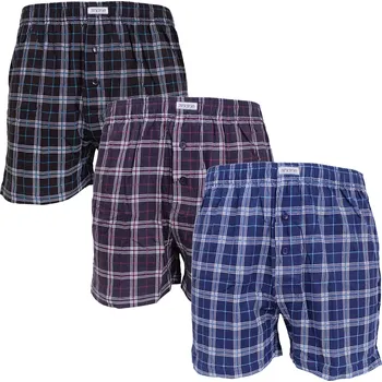 Trenýrky 3 Pack pánských bavlněných trenek Andrie PS 5913 černá, navy, červená - velikost XL