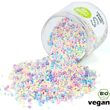 Jedlá dekorace na dort Cukrové zdobení 90g perličky pastelové CandyFloss - Super Streusel