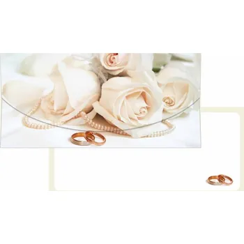 Alvarak Dárková obálka na peníze Bílé růže s prstýnky ♡
