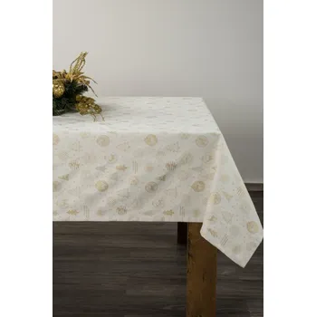 ubrus ArtFir Vánoční ubrus FLASH 14 | krémová 135 x 180 cm