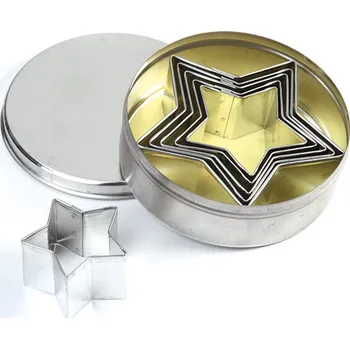 Vykrajovátka sada 6 ks v dóze (hvězda hladká) tvar: 4,5-8,5cm, v.3cm