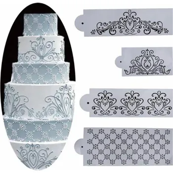 Stencil šablona romantic ornament 4ks - Cakesicq