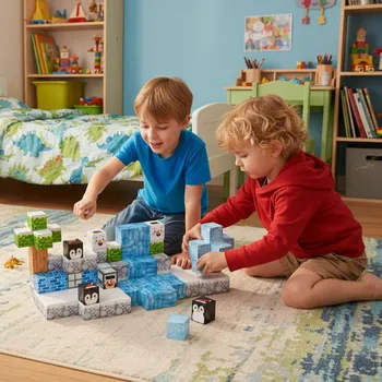 ostatní stavebnice Multistore Magnetická stavebnice pro děti, sada 97 dílků - Zima