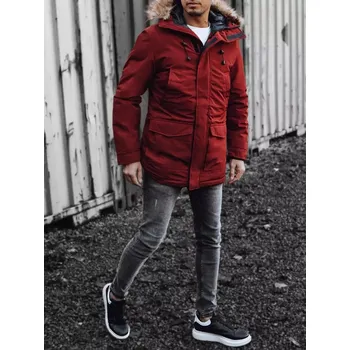 Pánský kabát Vínová pánská zimní parka TX4275 Velikost: XL