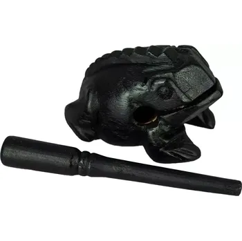 Brumle Dřevěná zvuková žába s paličkou Černá, hrací zvířátko, Sittar.cz XS