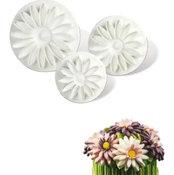 Vytlačovač-vykrajovátko plast 3ks (gerbery) prům.4,5, 6, 7cm