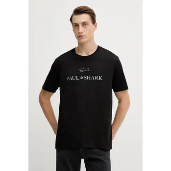 Pánské tričko Bavlněné tričko Paul&Shark Knitwear 99311007 černá 99X, vel. XL