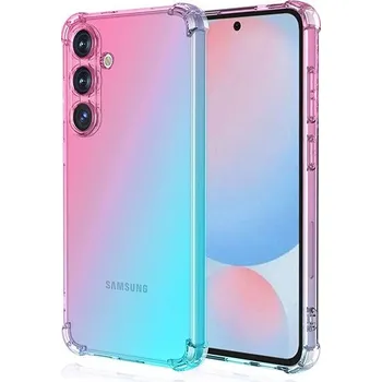 Pouzdro na mobilní telefon TopQ Kryt Samsung A56 Shock duhový mentolovo-růžový 138540