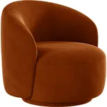 Micadoni Terakotově oranžové sametové otočné křeslo Letizia