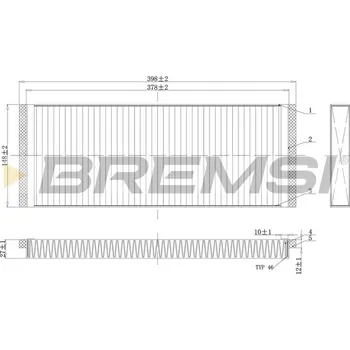 Kabinový filtr Filtr vzduchu v interiéru BREMSI FC1329C