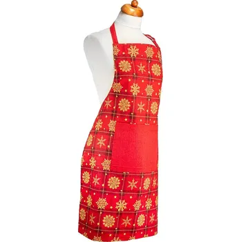 Kuchyňská zástěra Vánoční zástěra – Zlaté vločky