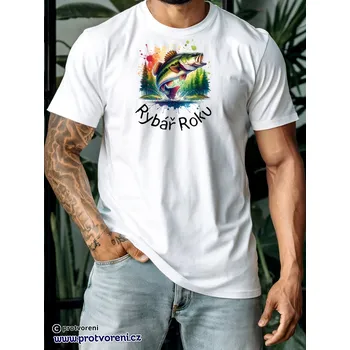 Dámské tričko Trička s potiskem Tričko s potiskem, RYBÁŘ ROKU, 1 ks zvolte VELIKOST textilu ZDE:: M- velikost typ Beagle