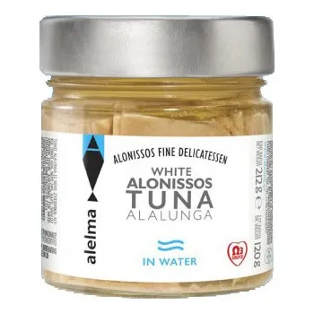 Hotové jídlo ALELMA Fine Delikatessen Bílý tuňák ve vlastní šťávě z ostrova Alonissos ALELMA Velikost balení: 212 g