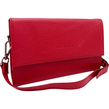 Kožena crossbody kabelka Baguette dolaro Barva: Červená