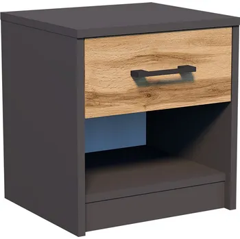 Nábytek CASARREDO MAREK SN01 noční stolek se zásuvkou, dub Wotan/grafit