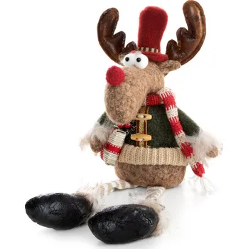 Vánoční dekorace ArtFir Vánoční sob RENIFER 13 | zelená/béžová 18 x 15 x 46 cm