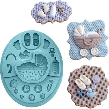 Silikonová formička kočárek 14,5x11,5cm - Cakesicq | Cukrářské potřeby