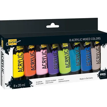 Vodová barva Akrylové barvy Kreul MIXED COLORS SOLO GOYA 20 ml - sada 8 barev