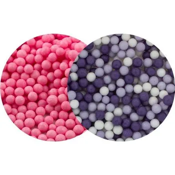 Jedlá dekorace na dort SweetArt cukrové perly růžové a Sofia mix 5 mm (120 g) ♡