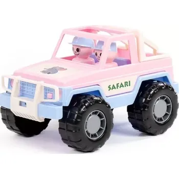 Hračka pro nejmenší Safari jeep růžový – hračka s figurkami