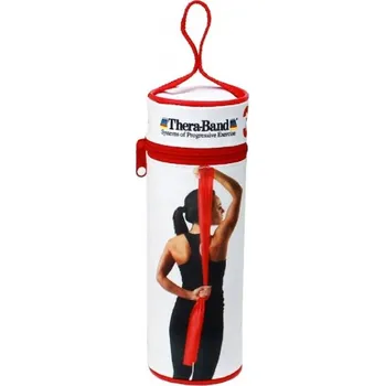 THERA-BAND Posilovací guma s obalem středně silná červená 2,5&nbsp;m