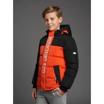 Sinsay - Zateplená bunda s kapucí - oranžová - 473FC-23X - 473FC-23X-140