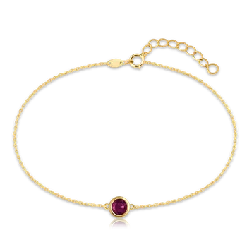 Náramek MINET Decentní zlatý náramek s červeným zirkonem Au 585/1000