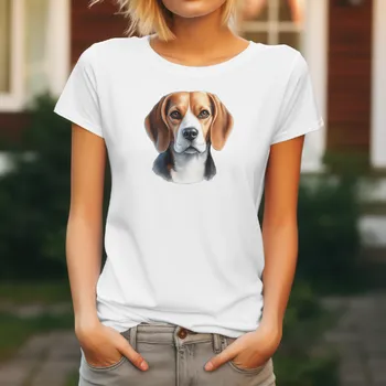 Dámské oblečení Dámské Tričko Bígl Barva: Bílá, Velikost: XS