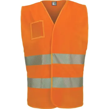 reflexní vesta CERVA MAX ECO STR / Hi-Vis vesta s tištěnými reflexními pruhy a kapsou na identifikační kartu - HV oranžová S