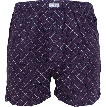 Trenýrky Pánské trenky Andrie s kostkovaným vzorem PS5916 navy-red velikost XXL-58/60