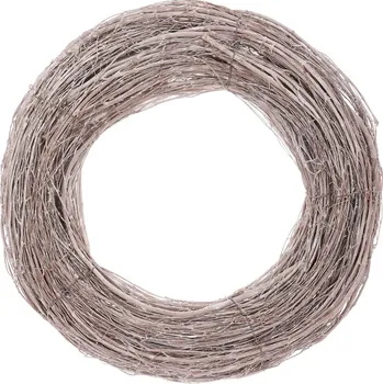 umělá květina Autronic Věnec proutěný - pr 35 cm, barva šedo-bílá