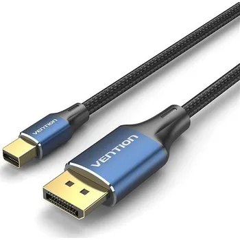 Datový kabel Vention Cotton Braided Mini DP Male to DP Male 8K HD Cable 1.5m Blue Aluminum Alloy Type