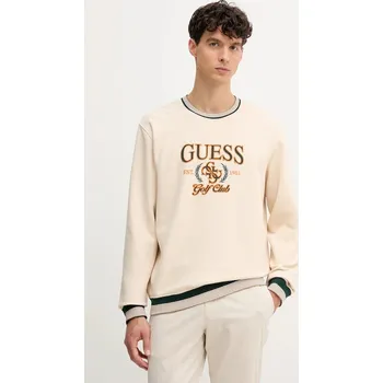 Pánská mikina Mikina Guess pánská, béžová barva, s aplikací, M5YQ12 KCXW1 M5YQ12.KCXW1 08X, vel. M