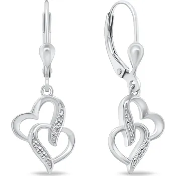 Náušnice Brilio Silver Romantické stříbrné náušnice Srdíčka EA467W + 2 měsíce na vrácení zboží
