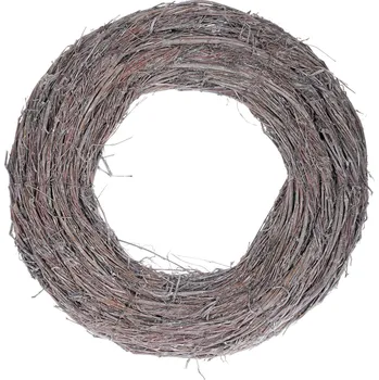 Nákupní košík Autronic Věnec proutěný - pr 40 cm, šedá barva