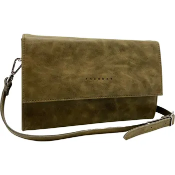 Kožena crossbody kabelka Baguette dolaro Barva: Olivová vintage