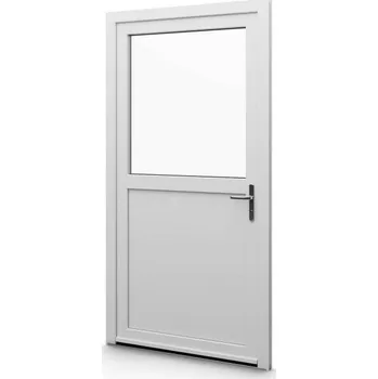 Vchodové dveře ALUPLAST Plastové jednokřídlové hlavní vchodové dveře antracit/bílé 04 Otvírání: Levé, Šířka v cm: 100, Výška v cm: 200