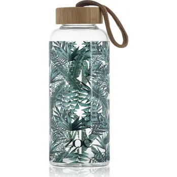 Láhev ZOE Bamboo Glass Bottle skleněná láhev na vodu barva Tropic green 550 ml