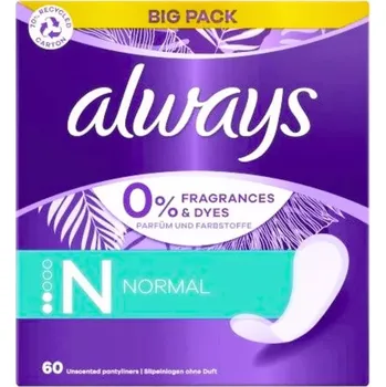 Menstruační vložka Always Normal slipové vložky bez parfemace 60 ks