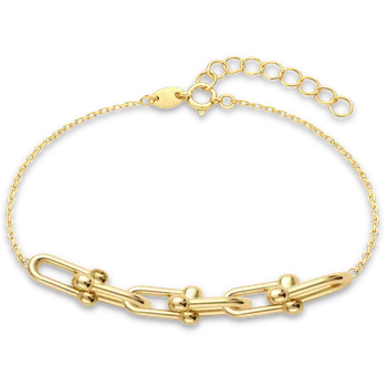 Náramek MINET Elegantní zlatý náramek kulička Au 585/1000