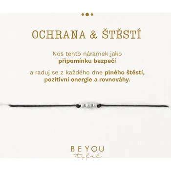 Náramek Ochranný náramek s černou šňůrkou ocelový