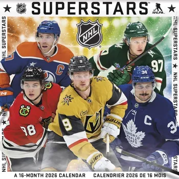 Kalendář JF Turner Kalendář Superstar NHL 2026 Wall Calendar