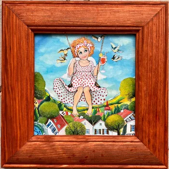 Zahradní dekorace Zuzana Honsová Na houpačce 23 x 23 cm