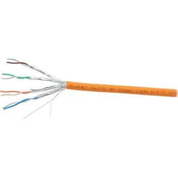 Síťový kabel PLANET Elite kabel FTP, drát, Cat 6A, 4p, 500MHz, LS0H, stíněný každý pár, oranžový, balení 500m, B2ca-s1a,d1,a1