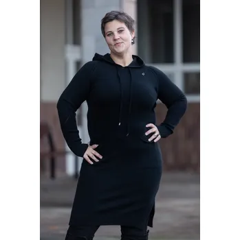 Dámské šaty Ji Fan Šaty s kapucí PORTO [6132] Barva: Černá, Velikost: S/M