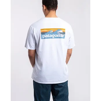 Pánské oblečení Patagonia M's Boardshort Logo Pocket Responsibili-Tee White L