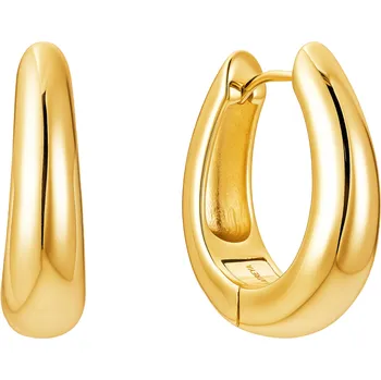 Piercing Atreya Atreya Stříbrné pozlacené kruhové náušnice Bold Oval Hoops - Prémiová edice Množství: 1 samostatný kus