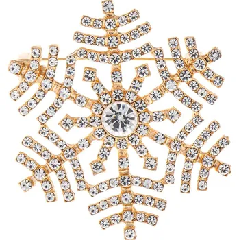 Brož Brož vločka pozlacená se zirkony 9002099