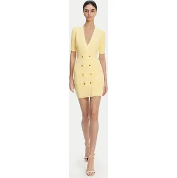 Dámské šaty Elisabetta Franchi Úpletové šaty AM-66S-51E2 Žlutá Regular Fit 38